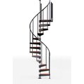 Ss Industries Holding Global Industrial„¢ Reroute 42"H Platform Rail Spiral Stair Kit, 42"Dia, 15'H, Oak Covers EC42P13V103